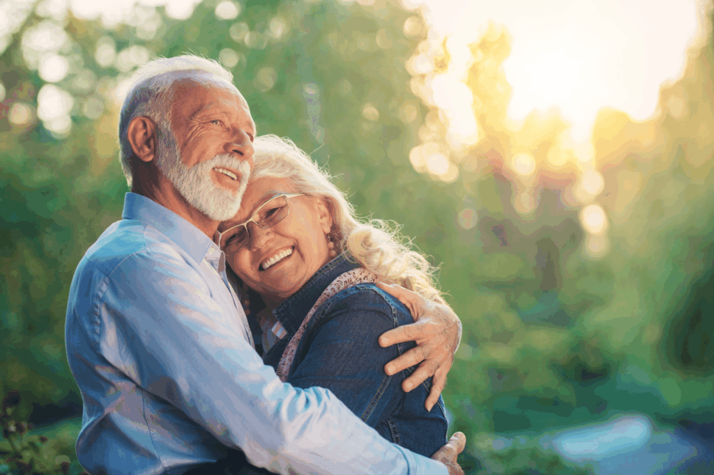 Smiling couple outdoors representing happy dental patients of CloudView Dental in Hobbs NM